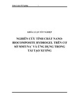 NGHIÊN cứu TÍNH CHẤT NANO BIOCOMPOSITE HYDROGEL TRÊN cơ sở MMT NA+ và ỨNG DỤNG TRONG tái tạo XƯƠNG 