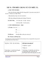 Giáo án Ngữ văn 6 bài 18: Tìm hiểu chung về văn miêu tả