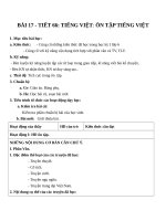 Giáo án Ngữ văn 6 bài 17: Ôn tập Tiếng Việt