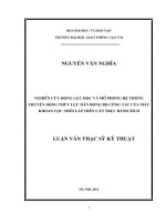 Nghiên cứu động lực học và mô phỏng hệ thống truyền động thủy lực dẫn động bộ công tác của máy khoan cọc nhồi lắp trên cần trục bánh xích 