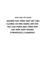 NGHIÊN cứu TỔNG hợp vật LIỆU Cu(OBA) và ỨNG DỤNG làm xúc tác CHO PHẢN ỨNG TỔNG hợp các dẫn XUẤT KHUNG PYRAZOLO1,5 aINDOLE 