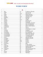 Tổng hợp word form đầy đủ