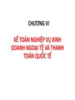KẾ TOÁN NGHIỆP VỤ KINH DOANH NGOẠI TỆ VÀ THANH TOÁN QUỐC TẾ
