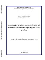 Rèn luyện kĩ năng giải quyết vấn đề cho học sinh trong dạy học phân số ở lớp 4 