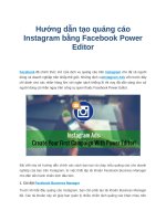 Hướng dẫn tạo quảng cáo instagram bằng facebook power editor 