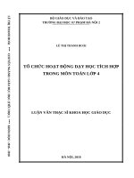 Tổ chức hoạt động dạy học tích hợp trong dạy học toán lớp 4 