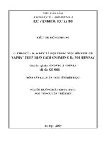 Vai trò của đạo đức xã hội trong việc hình thành và phát triển nhân cách sinh viên ở hà nội hiện nay tt 