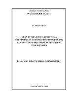 (Luận văn thạc sĩ) Quản lý hoạt động tự học của học sinh ở các trường phổ thông dân tộc bán trú trung học cơ sở huyện Nậm Pồ tỉnh Điện Biên