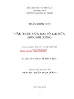 Cấu trúc của đại số lie nửa đơn đối xứng  (tt) 