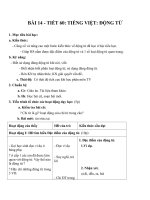 Giáo án Ngữ văn 6 bài 14: Động từ