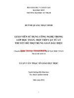 Giáo viên sử dụng công nghệ trong lớp học toán một tiếp cận từ lý thuyết hỗ trợ trung gian dấu hiệu (tt) 
