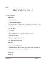 Giáo án Ngữ văn 6 bài 15: Tính từ và cụm tính từ