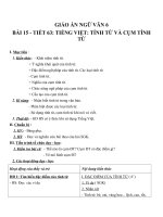 Giáo án Ngữ văn 6 bài 15: Tính từ và cụm tính từ