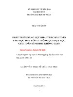 Phát triển năng lực khai thác bài toán học cho HS lớp 11 thông qua dạy học giải toán hình học không gian (tt) 