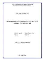 Phát triển sản xuất chè nguyên liệu bền vững trên địa bàn tỉnh phú thọ (tt) 