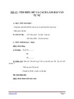 Giáo án Ngữ văn 6 bài 4: Tìm hiểu đề và cách làm bài văn tự sự