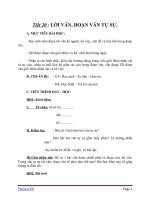 Giáo án Ngữ văn 6 bài 5: Lời văn, đoạn văn tự sự