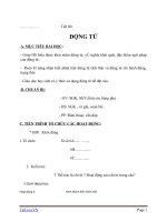 Giáo án Ngữ văn 6 bài 14: Động từ