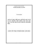 Quản lý thực hiện quy chế dân chủ cơ sở ở các trường phổ thông dân tộc bán trú cấp tiểu học huyện nậm pồ, tỉnh điện biên 