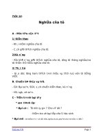 Giáo án Ngữ văn 6 bài 3: Nghĩa của từ