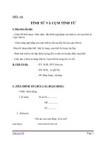 Giáo án Ngữ văn 6 bài 15: Tính từ và cụm tính từ