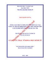 NÂNG CAO CHẤT LƯỢNG NGUỒN NHÂN lực tại CÔNG TY TRÁCH NHIỆM hữu hạn một THÀNH VIÊN lâm NGHIỆP bến hải 