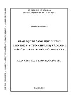 Luận văn giáo dục kĩ năng học đường cho trẻ 5   6 tuổi chuẩn bị vào lớp 1 đáp ứng yêu cầu đổi mới hiện nay 