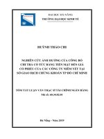 Nghiên cứu ảnh hưởng của công bố chi trả cổ tức bằng tiền mặt đến giá cổ phiếu của các công ty niêm yết tại sở giao dịch chứng khoáng thành phố hồ chí minh (tt) 