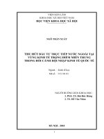 THU HÚT ĐẦU TƯ TRỰC TIẾP NƯỚC NGOÀI TẠI VÙNG KINH TẾ TRỌNG ĐIỂM MIỀN TRUNG TRONG BỐI CẢNH HỘI NHẬP KINH TẾ QUỐC TẾ