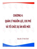 BÀI GIẢNG QUẢN LÝ NGUỒN LỰC, CHI PHÍ VÀ TỔ CHỨC DỰ ÁN ĐỔI MỚI