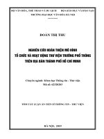 Nghiên cứu hoàn thiện mô hình tổ chức và hoạt động thư viện trường phổ thông trên địa bàn thành phố hồ chí minhj tt