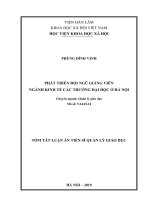 Phát triển đội ngũ giảng viên ngành kinh tế các trường đại học ở hà nội tt 