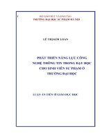 Phát triển năng lực công nghệ thông tin trong dạy học cho sinh viên sư phạm ở trường đại học