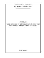 DỰ THẢO ĐỊNH MỨC KINH TẾ- KỸ THUẬT MỘT SỐ CÔNG VIỆC KHÁC TRONG LĨNH VỰC TÀI NGUYÊN NƯỚC