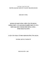 Đánh giá khả năng tiếp cận tín dụng chính thức của doanh nghiệp nhỏ và vừa trên địa bàn thành phố sông công, tỉnh thái nguyên 