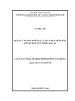 Quản lý nguồn nhân lực tại Ủy ban Nhân dân huyện Bát Xát, tỉnh Lào Cai (Luận văn thạc sĩ)