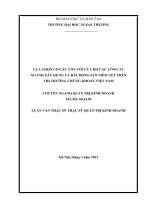 Lựa chọn cơ cấu vốn tối ưu cho nhóm các công ty ngành xây dựng và bất động sản niêm yết trên thị trường chứng khoán việt nam 