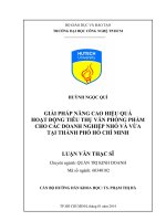 Giải pháp nâng cao hiệu quả hoạt động tiêu thụ văn phòng phẩm cho các doanh nghiệp nhỏ và vừa tại tp hồ chí minh 