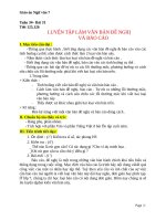 Giáo án Ngữ văn 7 bài 31: Luyện tập làm văn bản đề nghị và báo cáo