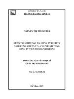 Quản trị khiếu nại tại công ty dịch vụ mobifone khu vực 3 – chi nhánh tổng công ty viễn thông mobifone 