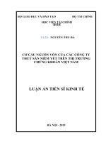 Cơ cấu nguồn vốn của các công ty thuỷ sản niêm yết trên thị trường chứng khoán việt nam