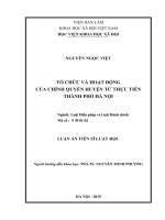Tổ chức và hoạt động của chính quyền huyện từ thực tiễn thành phố Hà Nội (Luận án tiến sĩ)