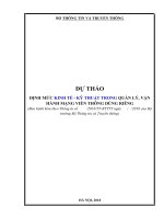 DỰ THẢO ĐỊNH MỨC KINH TẾ - KỸ THUẬT TRONG QUẢN LÝ, VẬN HÀNH MẠNG VIỄN THÔNG DÙNG RIÊNG