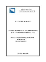 Giải pháp marketing dịch vụ khám bệnh tại bệnh viện đa khoa tâm 