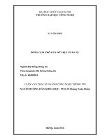 Luận văn thạc sĩ ngành công nghệ thông tin phân cụm thô của dữ liệu tuần tự 
