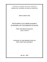Phát triển đội ngũ giảng viên ngành kinh tế các trường đại học ở hà nội tt tiếng anh