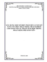 Báo cáo tổng kết đề tài xây dựng biện pháp rèn luyện kỹ năng tổ chức HĐTN cho sinh viên sư phạm tích hợp trong hoạt động HSV