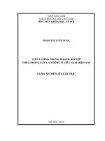 Tiền lương trong doanh nghiệp theo pháp luật lao động ở việt nam hiện nay