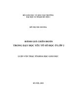 Đánh giá chẩn đoán trong dạy học yếu tố số học ở lớp 2 