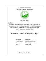 Đánh giá hiệu quả xử lý kim loại nặng trong nước thải hầm lò mỏ than tại Trạm xử lý nước thải Tân Lập  Công ty TNHH MTV Khai Thác Khoáng Sản, Hà Tu  Hạ Long  Quảng Ninh (Khóa luận tốt nghiệp)